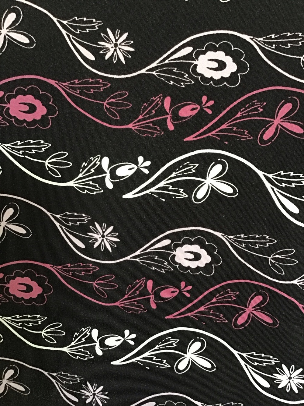 Y2K The Limited black V-neck tank top featuring a white and pink floral vine. - Picture 4 of 7